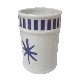VASO BAÑO ESTRIAS RAYAS SIMBOLO AZUL