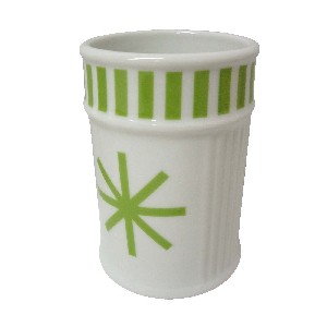 VASO BAÑO ESTRIAS RAYAS SIMBOLO VERDE