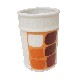 VASO BAÑO ESTRIAS CUADROS NARANJA
