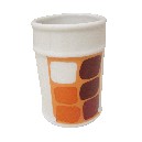 VASO BAÑO ESTRIAS CUADROS NARANJA