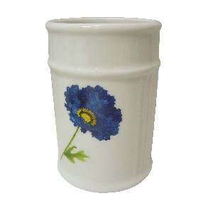VASO BAÑO ESTRIAS AMAPOLA AZUL