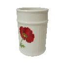 VASO BAÑO ESTRIAS AMAPOLA ROJA