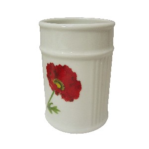 VASO BAÑO ESTRIAS AMAPOLA ROJA
