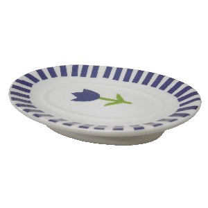 JABONERA OVALADA RAYAS TULIPAN AZUL