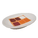 JABONERA OVALADA CUADROS NARANJA