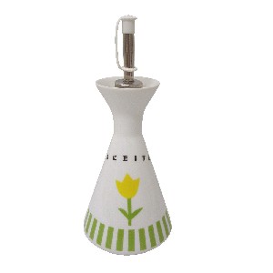 ACEITERA CONO 280ML RAYAS TULIPAN VERDE