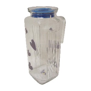JARRA CRISTAL 1200ML CORAZON AZUL