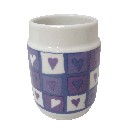 VASO BAÑO BORDE CORAZON AZUL