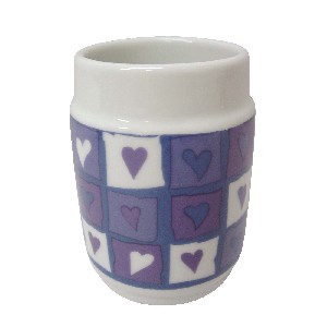 VASO BAÑO BORDE CORAZON AZUL