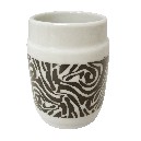VASO BAÑO BORDE CEBRA NEGRO