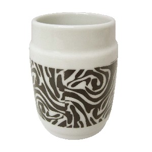 VASO BAÑO BORDE CEBRA NEGRO