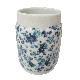 VASO BAÑO BORDE TAPICERIA AZUL