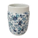 VASO BAÑO BORDE TAPICERIA AZUL