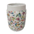 VASO BAÑO BORDE TAPICERIA ROSA