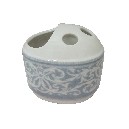 VASO CEPILLOS BORDE TOALLA AZUL