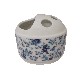 VASO CEPILLOS BORDE TAPICERIA AZUL