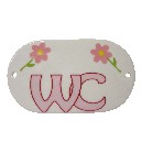 PLACA OVALADA BAÑO MARGARITA ROSA
