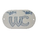 PLACA OVALADA BAÑO CLASICO AZUL