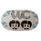 PLACA OVALADA BAÑO PORCELANA WC AZUL