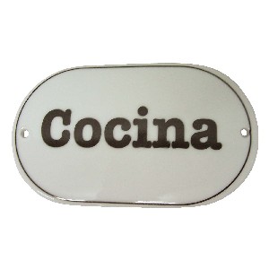PLACA OVALADA LETRERO COCINA