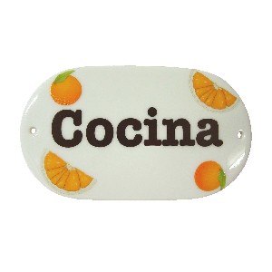 PLACA OVALADA COCINA NARANJAS