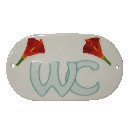 PLACA OVALADA BAÑO PORCELANA CALA ROJA