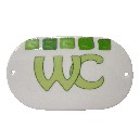 PLACA OVALADA BAÑO MOSAICO VERDE
