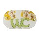 PLACA OVALADA BAÑO ORQUIDEA AMARILLO