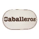 PLACA OVALADA BAÑO LETRERO CABALLEROS