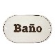 PLACA OVALADA BAÑO LETRERO BAÑO