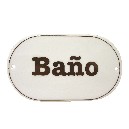 PLACA OVALADA BAÑO LETRERO BAÑO