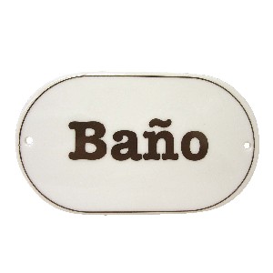 PLACA OVALADA BAÑO LETRERO BAÑO