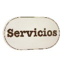 PLACA OVALADA BAÑO LETRERO SERVICIOS