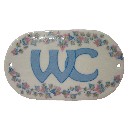 PLACA OVALADA BAÑO HIEDRA AZUL