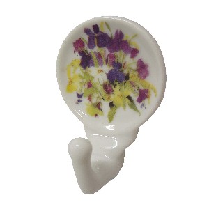 PERCHA COLGADOR ADHESIVA FLORES 2