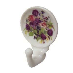 PERCHA COLGADOR ADHESIVA FLORES 1
