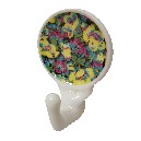 PERCHA COLGADOR FLORES AZUL AMARILLO