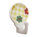 PERCHA COLGADOR FLOR VICHY AMARILLO