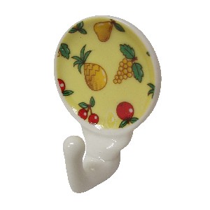 PERCHA COLGADOR ADHESIVA FRUTAS AMARILLO