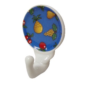 PERCHA COLGADOR ADHESIVA FRUTAS AZUL