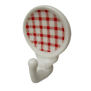 PERCHA COLGADOR ADHESIVA VICHY ROJO
