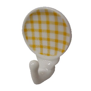 PERCHA COLGADOR ADHESIVA VICHY AMARILLO