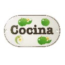 PLACA OVALADA COCINA MANZANA VERDE