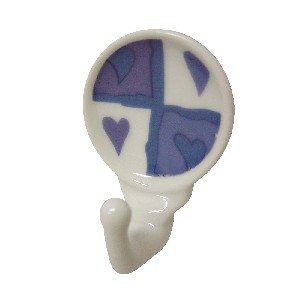 PERCHA COLGADOR ADHESIVA CORAZON AZUL