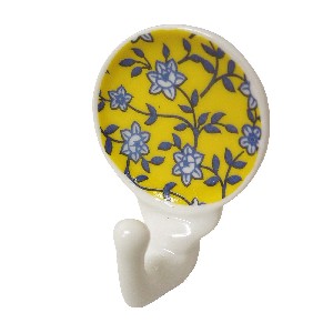 PERCHA COLGADOR ADHESIVA RAMAS AMARILLO