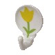 PERCHA COLGADOR ADHESIVA TULIPAN AMARILLO