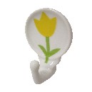 PERCHA COLGADOR ADHESIVA TULIPAN AMARILLO