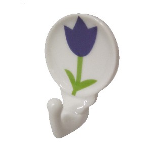 PERCHA COLGADOR ADHESIVA TULIPAN AZUL