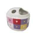 VASO CEPILLOS BORDE CORAZON COLORES