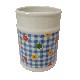 VASO BAÑO BORDE FLOR VICHY AZUL